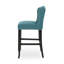 Ensemble de 2 tabourets de bar Seliva, tissu bleu sarcelle, dossier capitonné, bois d'hévéa brun-121386545-121386544