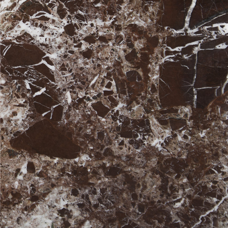 12 in. x 12 in. Polished Marble Floor & Wall Tile, Verona Rouge