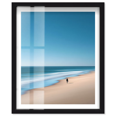 «Lone Walker I Shadowbox Print Vintage Coastal Decor» par Notoriart, cadre noir, 24 x 30