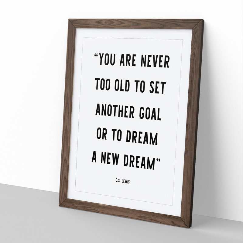 Dream a New Dream - Picture Frame Typography, 36cm H x 27cm W x 2cm D, Walnut