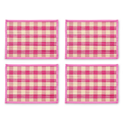 Woven Check Straw Placemats