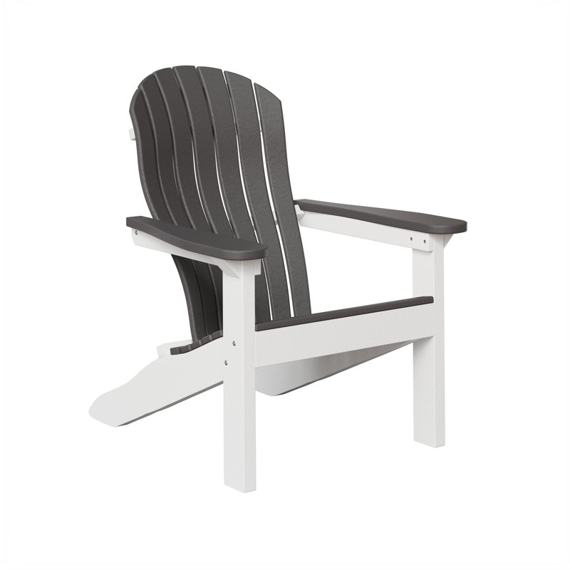 Berlin Gardens Contour Adirondack Chair, Smoke Gray with White