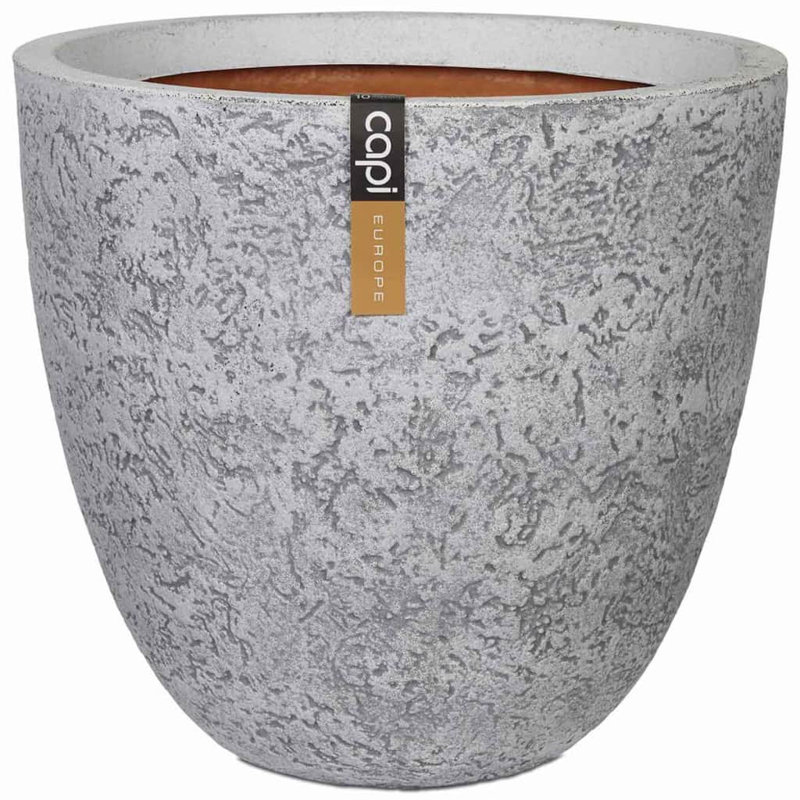 Capi Planter Nature Rock Round, 33cm H x 35cm W x 35cm D, Ivory