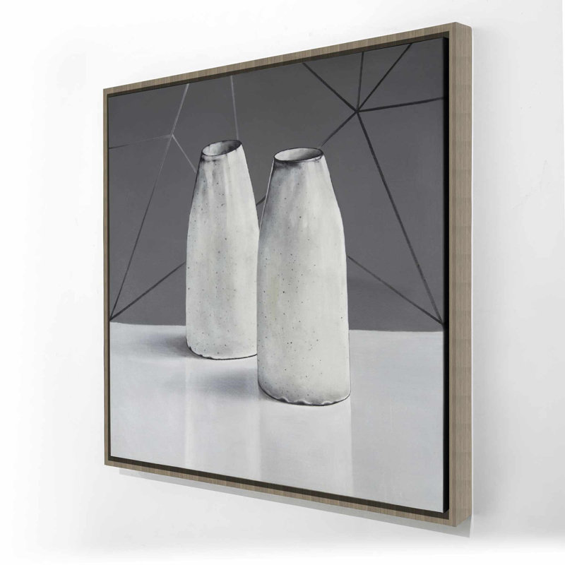 Vases Framed Canvas - White - Object Kitchen Home Decor Art