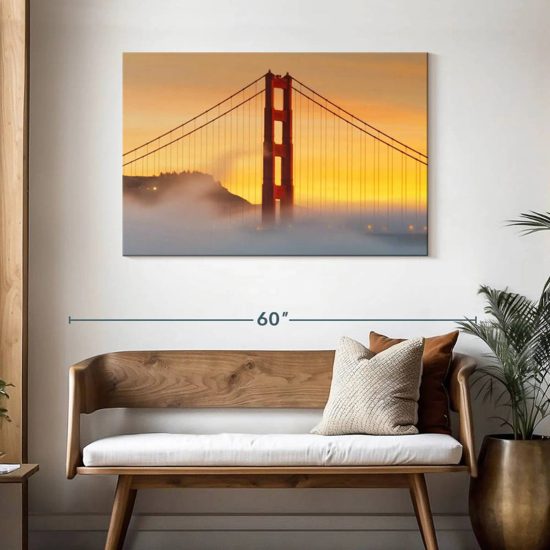 Lilie Golden Gate Bridge Sunset Mist, H 30 po x l 45 po