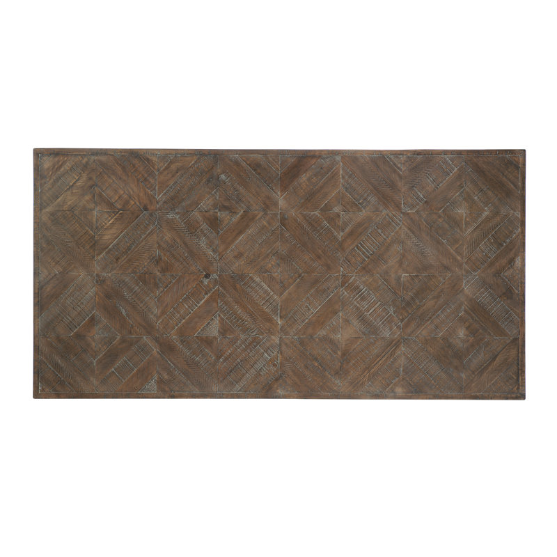 Sable Brown Reclaimed Wood Dining Table with Steel Base