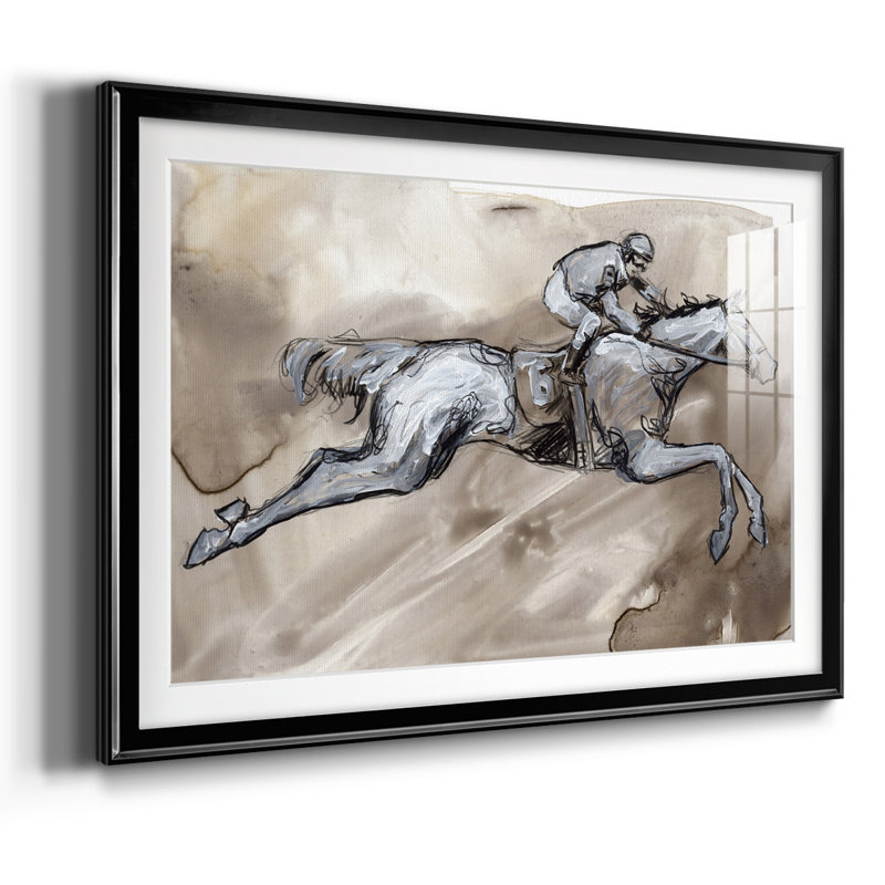 Off To The Races II, reproduction d'art encadrée, Noir, H 15 po x l 21 po x P 1,5 po
