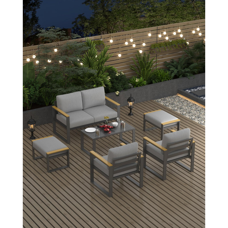 47cm Wide Straight Patio Sofa, Gray