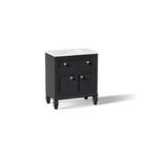 Hearthaven 30'' Free Standing Single Bathroom Vanity Cabinet with Sink and Quartz Top