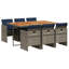  Ensemble de 6 chaises de patio grises et brunes