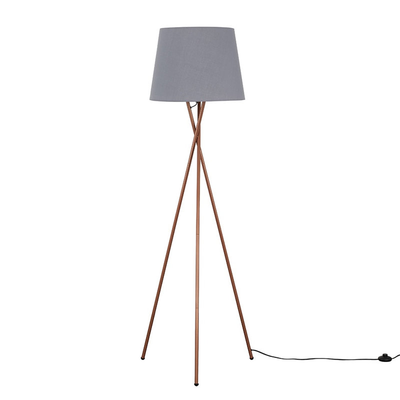 Anan Camden Tripod Copper Floor Lamp with Aspen Shade, No, Grey, 162""