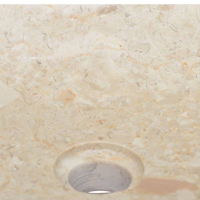 Lavabo de salle de bain vasque rectangulaire en marbre 13,8 ", Crème