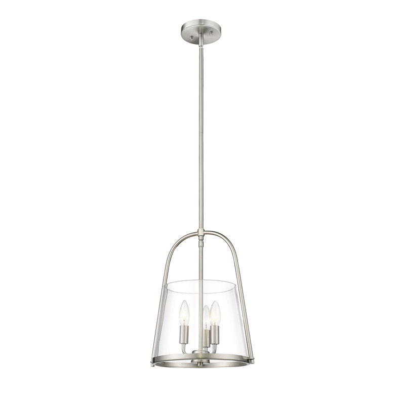 Luminaire suspendu 3 lumières Berardi, Nickel brossé