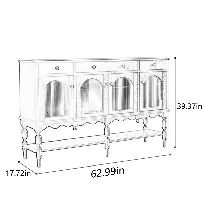 Armoire de rangement en bois massif rétro, Noir/brun rougeâtre