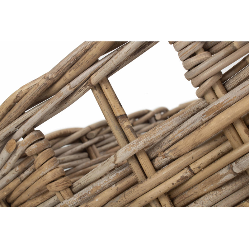 Wicker Rattan Storage Basket, 35cm H x 47cm W x 24cm D