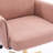 Pink Mid-Back Liftable Office Chair With Striped Corduroy Cover, Ergonomic Lumbar And Elbow Support, Golden Metal Base, Soft Memory Foam Padding, Exquisite Stitching, 26.86 Lb Product Weight For Use,-540299718