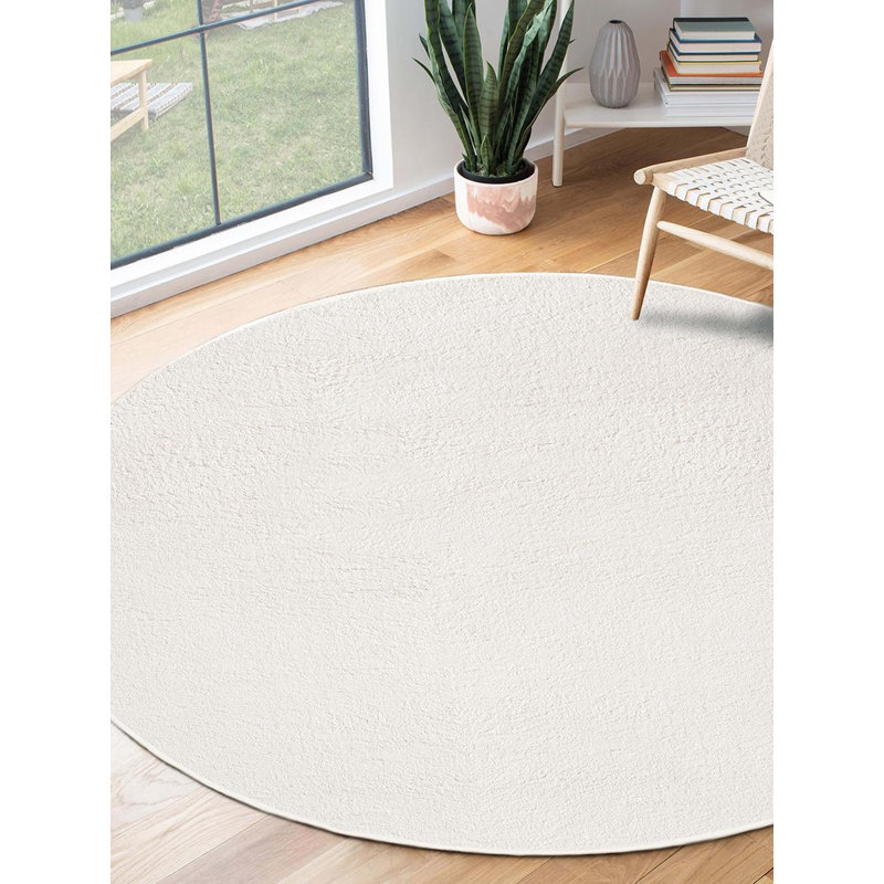 The Carpet Relax - Modern Rug, Fluffy, Short Pile, Non-Slip Underside, Washable up to 30°C, Super-Soft, Fur Look, Cream