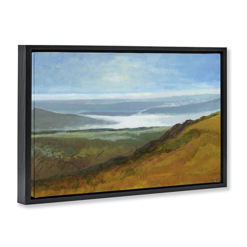 Vaste cadre flottant Serene Hills, design par Dita Jacobovitz, Cadre flottant noir de jais, H 17 po x l 25 po