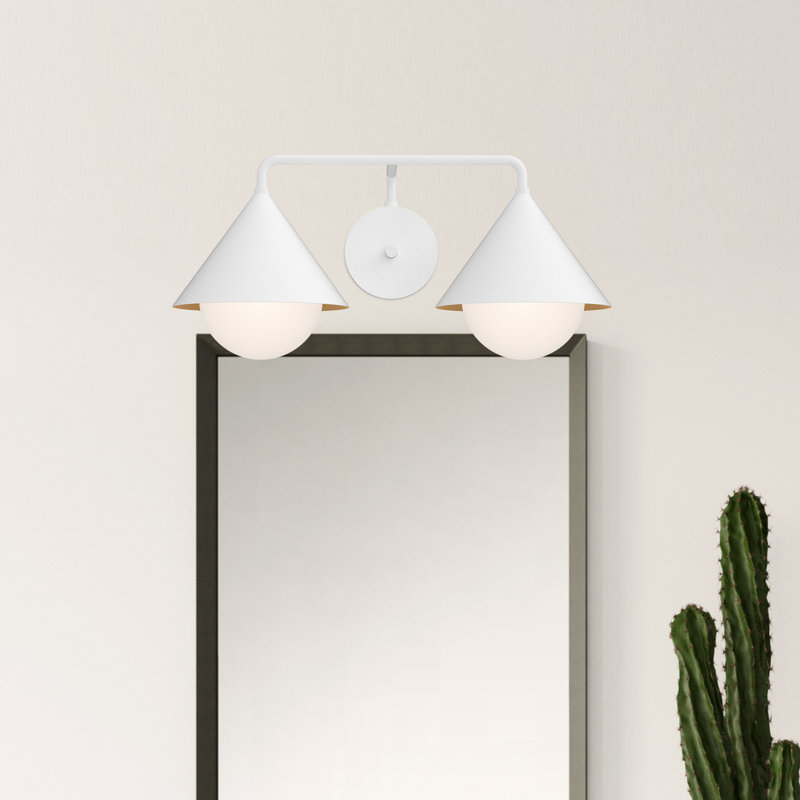 Applique murale en acier Ireland, Blanc / verre opale