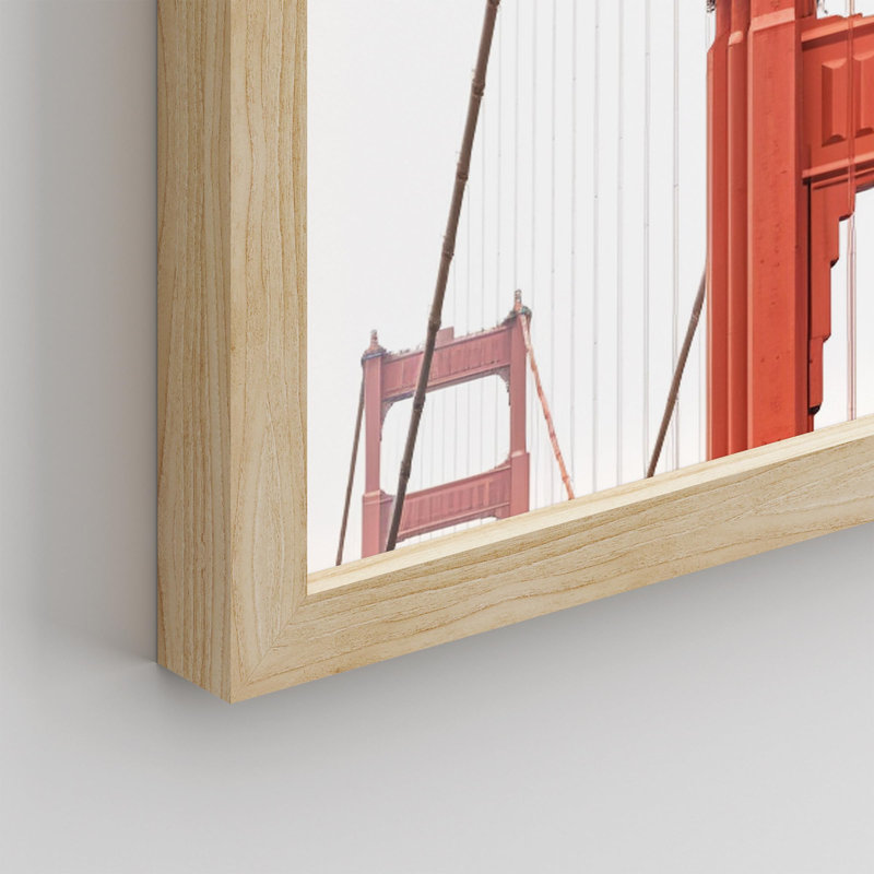 "Détail architectural du pont suspendu rouge" sur papier, Naturel, H 16 po x l 12 po