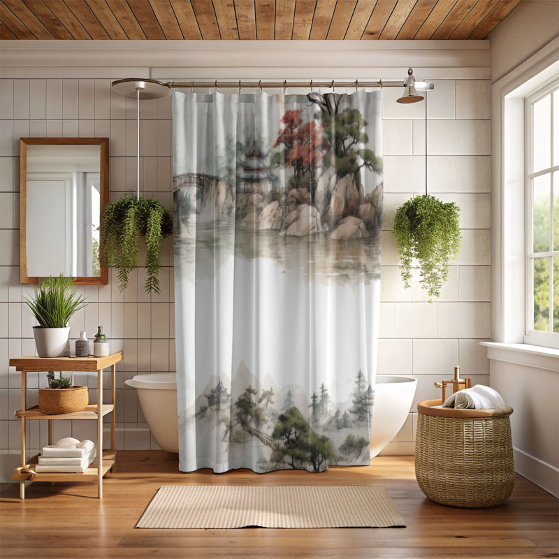 Rideau de douche Premium Fauna, H 74 po x l 71 po