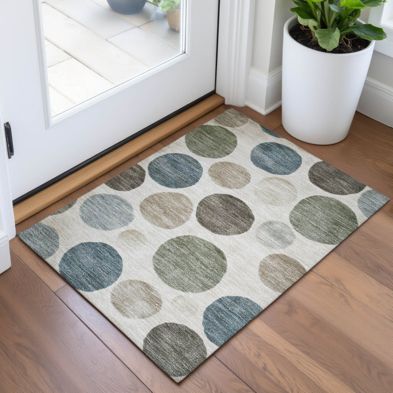 Tapis ivoire Xhevrie intérieur / extérieur lavable à la machine, Rectangle 1 pi 8 po x 2 pi 6 po