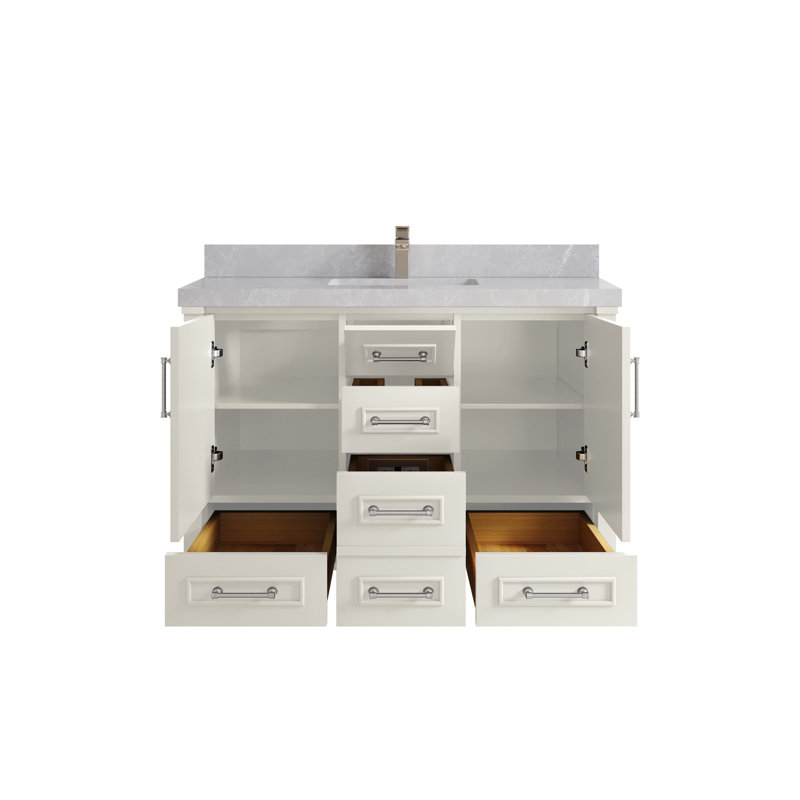 Meuble-lavabo simple avec comptoir 48 po Aberdeen, Gris perle