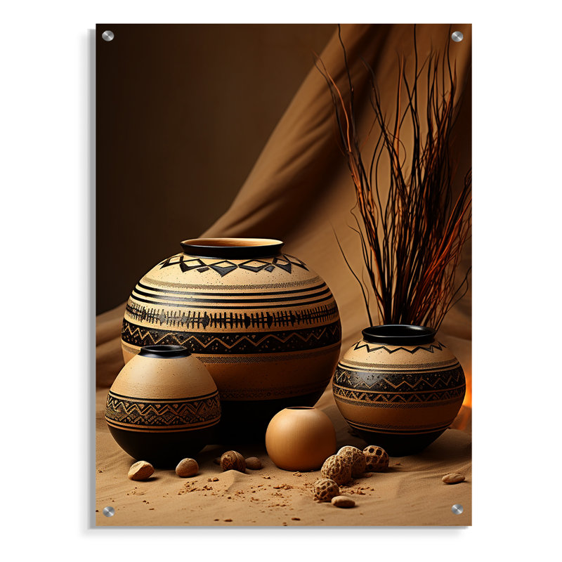 Art amérindien poterie sérénité II, H 40 po x l 30 po
