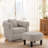 Chenille Swivel Accent Chair with Ottoman-1778469398