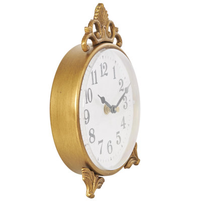 Keyen Analog Metal Quartz Movement / Crystal Tabletop Clock in Gold