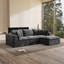 Canapé modulaire en L 108 po, canapé à compression, chenille grise-288677324