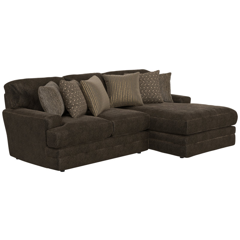 Canapé modulaire rembourré 2 pièces Blain avec 6 coussins décoratifs inclus, Accoudoir à droite (vu de face)