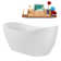 66" Streamline Soaking Glossy White Freestanding Tub and Tray With Internal Drain