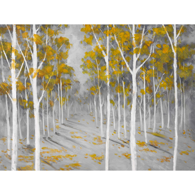Birch Forest - toile encadrée contemporaine grise | Décoration intérieure