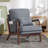 25.4'' Wide Mid-Century Upholstered Solid Wood Armchair With Side Storage Pocket-345592154-345592157