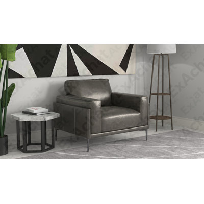 Chaise en cuir gris anthracite