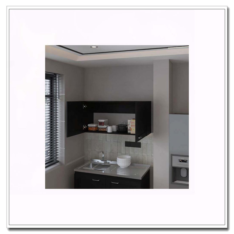 Armoire murale noire avec 2 portes, Noir