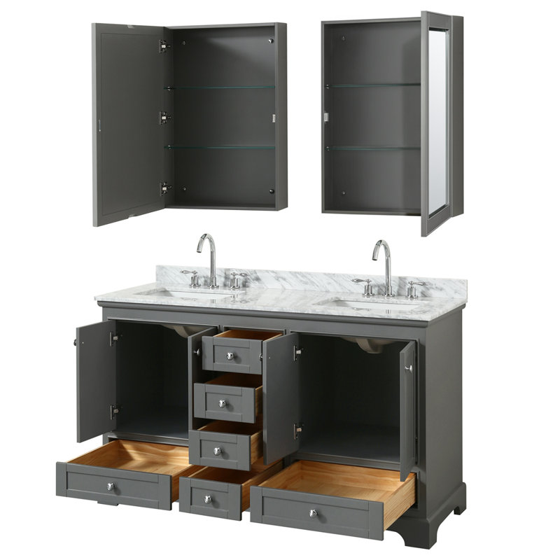 Base de meuble-lavabo simple Deborah, Espresso foncé / chrome poli