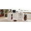 Bureau de direction en L 58 po avec 2 grandes tablettes ouvertes et 3 tiroirs, bureau d'angle, bureaux d'ordinateur