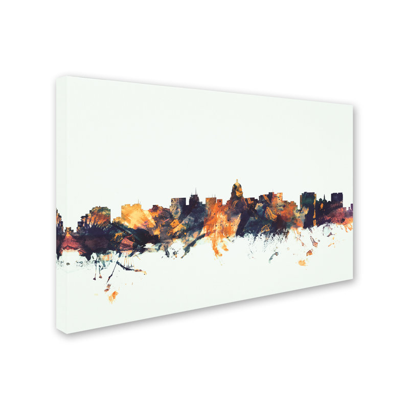 « madison wisconsin horizon », impression sur toile, H 30 po x l 47 po x P 2 po