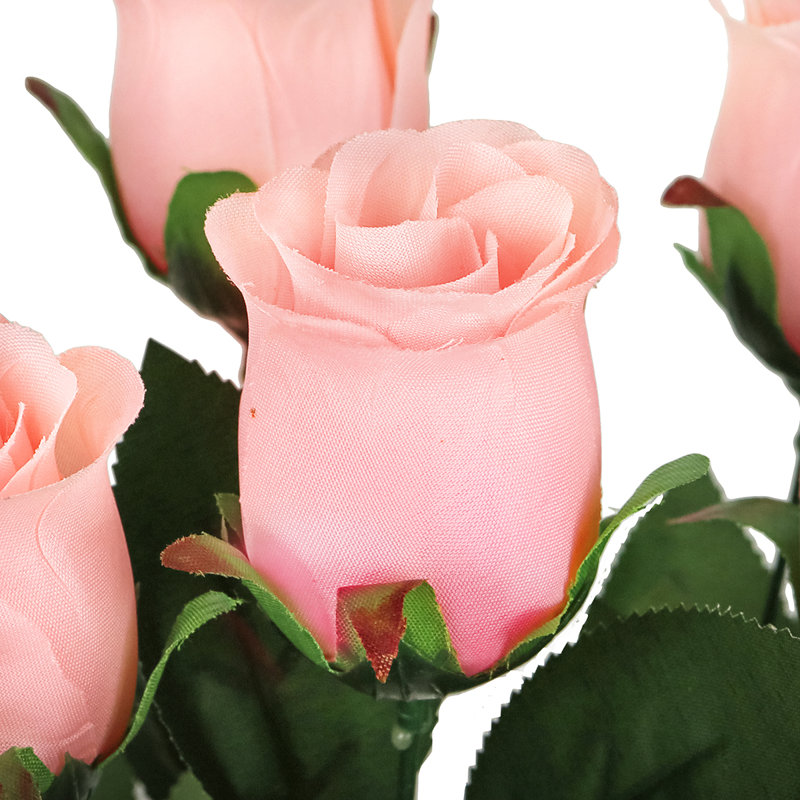 Bouquet de roses artificielles, Pêche rose