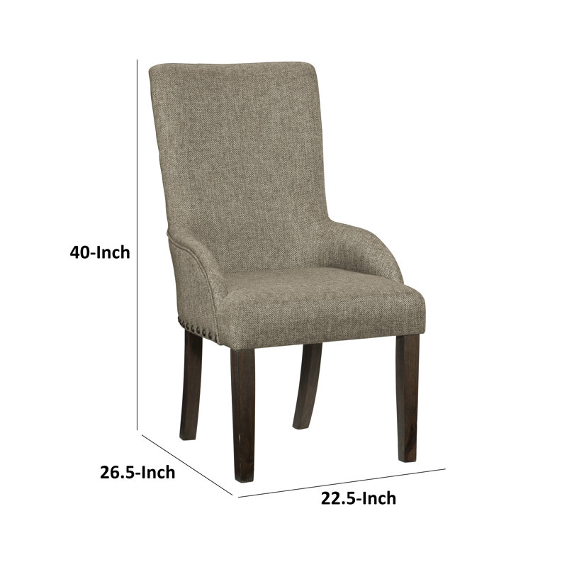 Jaydan Vill Dining Armchair, Polyester, High Back