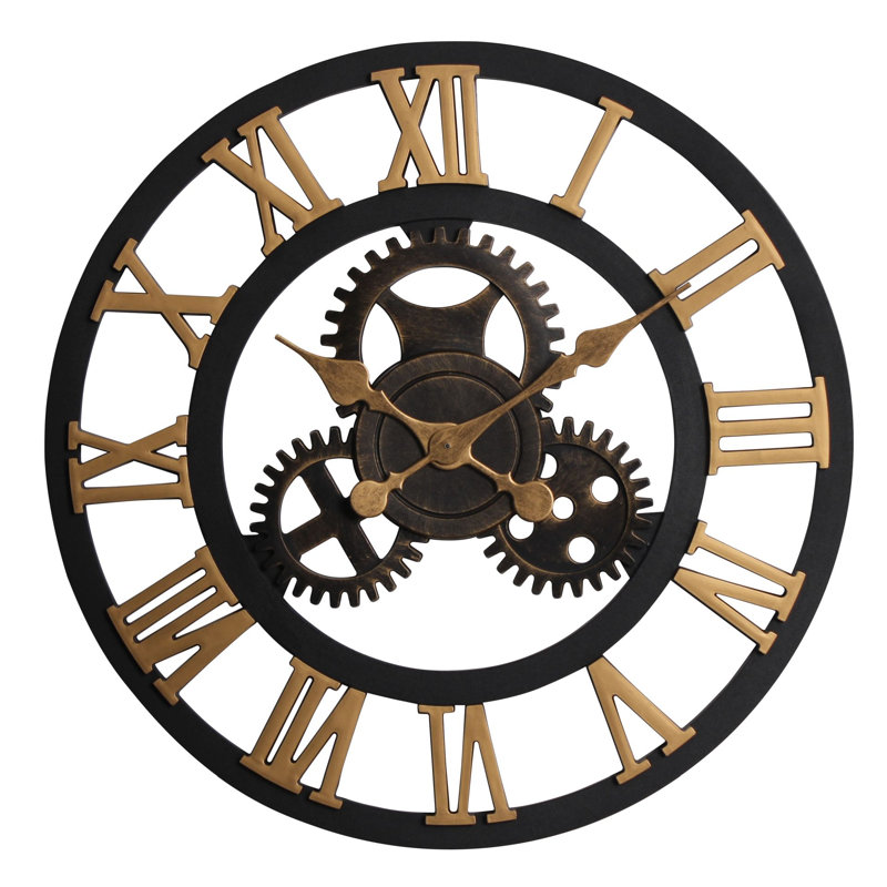 Bakke Wall Clock, Black/Gold