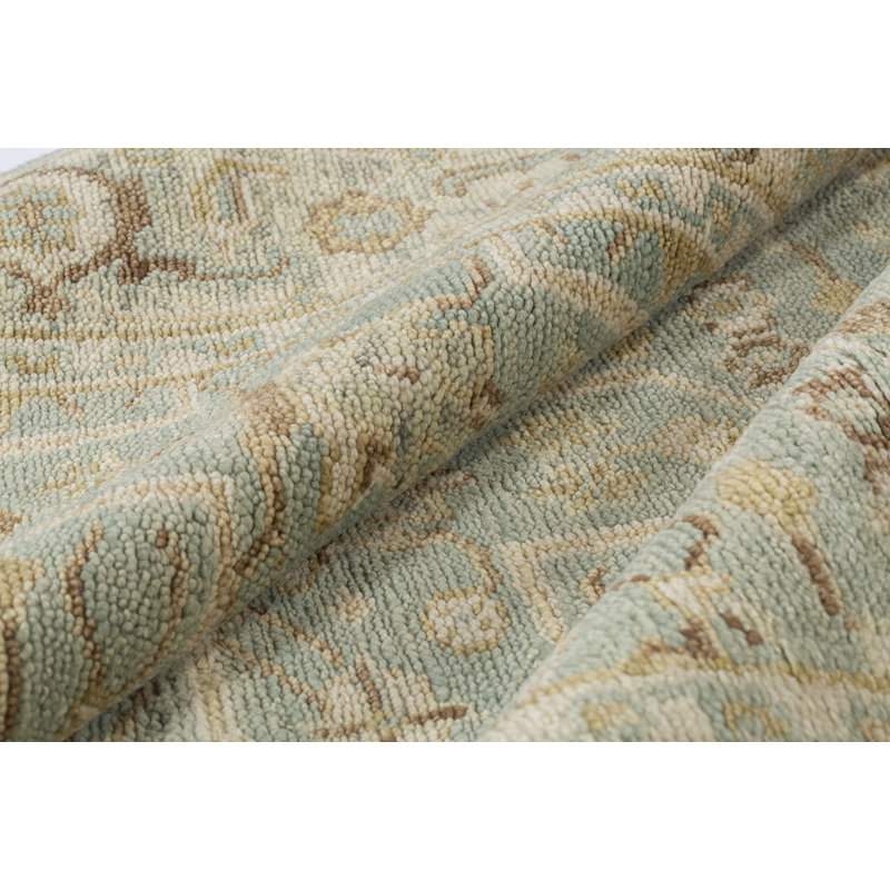 Rock My Classics Hand Knotted Wool Oriental Area Rug in Red/Green/Blue, Rectangle 12' x 16', Beige