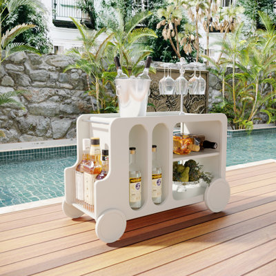 35.43-Inch Cream Style Movable Side Table For Living Room, Elegant Sofa Companion