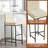 Bar Stools Set Of 6, 30'' Tall Barstools, Counter Height Bar Stools With Back Support, Metal Legs, Upholstered Seat Cushion Modern Barstool, Use For Kitchen Island Home Bar-115664176