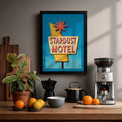 Stardust Motel Retro - Framed Print