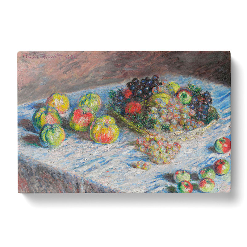 Apples And Grapes Vol.1 by Claude Monet - Wrapped Canvas, 35cm H x 50cm W x 3cm D