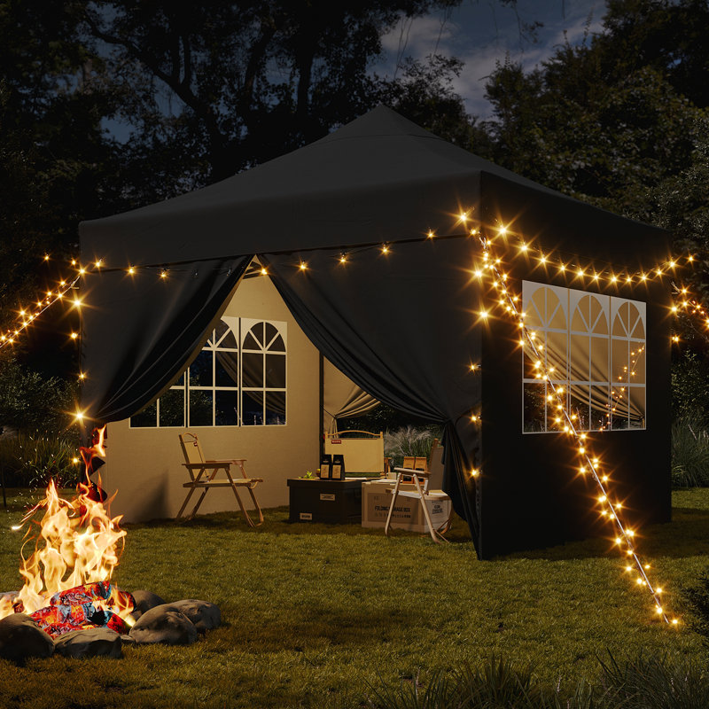 Pop Up Gazebo with Sides Waterproof Outdoor Canopy with Wheeled Carry bag Heavy Duty Instant Shelter for Garden Party BBQ