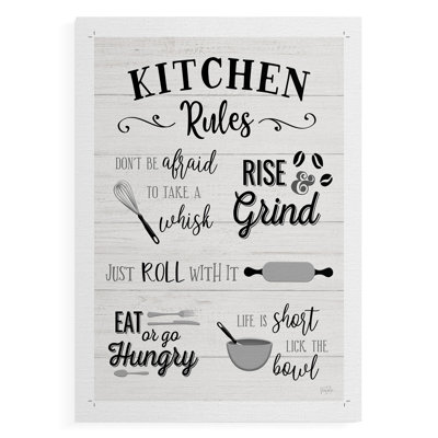 Rules of the Kitchen -Canvas Print Only - NOT FRAMED